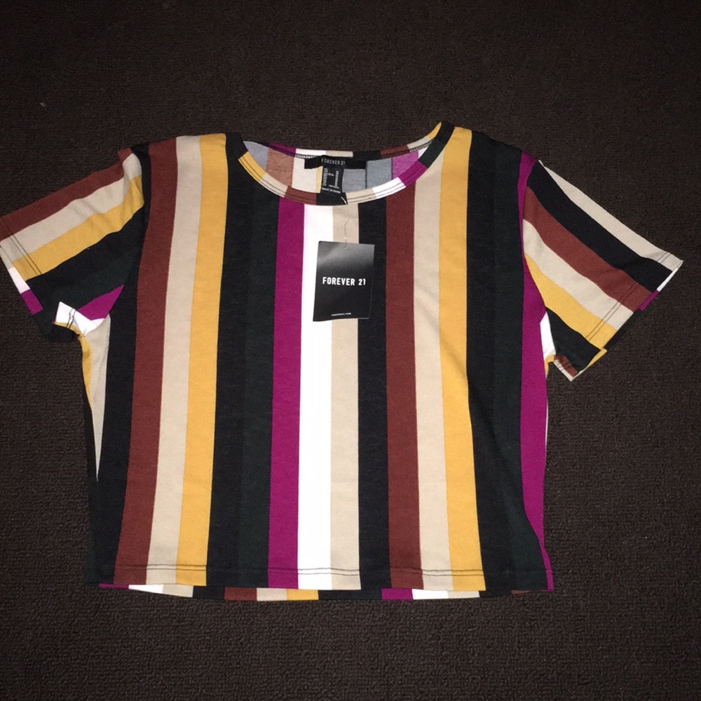 A short sleeve striped shirt.